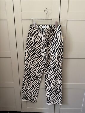 Storets Zebra Print High-Rise Pants - Black & White